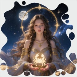 Дървен пъзел "Зодия Рак" –  с фигурни елементи