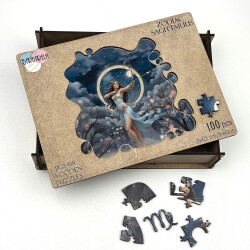 Дървен пъзел "Зодия Стрелец" –  с фигурни елементи