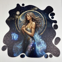 Дървен пъзел "Зодия Дева" –  с фигурни елементи