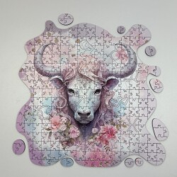 Дървен пъзел "Зодия Телец" –  с фигурни елементи