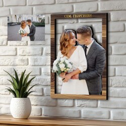 3D дървени картини със снимка на клиента - Семейно щастие