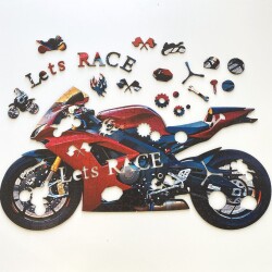 Мото Комплект - 3 дървени пъзела