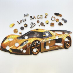 Мото Комплект - 3 дървени пъзела