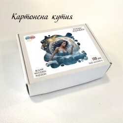 Дървен пъзел "Зодия Водолей" –  с фигурни елементи