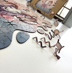 Дървен пъзел "Зодия Овен" –  с фигурни елементи