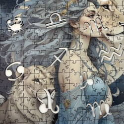 Дървен пъзел "Зодия Лъв" –  с фигурни елементи