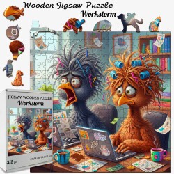 Дървен пъзел „Работна буря“  –  до 950 части