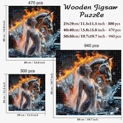 Дървен пъзел „Огън и вода“  –  до 940 части