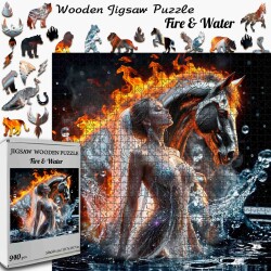 Дървен пъзел „Огън и вода“  –  до 940 части