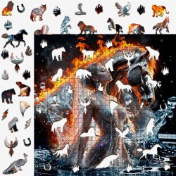 Дървен пъзел „Огън и вода“  –  до 940 части
