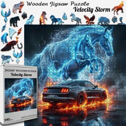 Дървен пъзел „Буря от скорост“  –  до 940 части