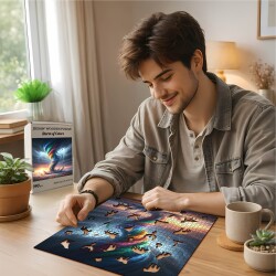 Дървен пъзел „Буря от цветове“  –  до 940 части