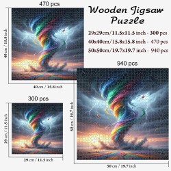 Дървен пъзел „Буря от цветове“  –  до 940 части