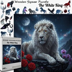 Дървен пъзел „Белият крал“  –  до 940 части