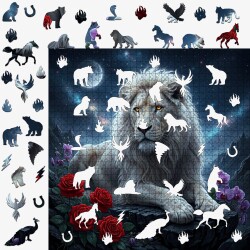 Дървен пъзел „Белият крал“  –  до 940 части