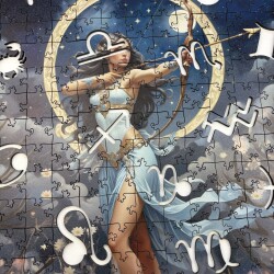 Дървен пъзел "Зодия Стрелец" –  с фигурни елементи