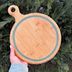 Светеща дъска от бамбук с нож за сирена  012