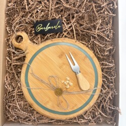 Светеща дъска от бамбук с нож за сирена  012