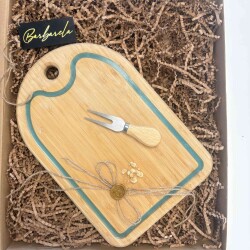 Светеща дъска от бамбук с нож за сирена 014