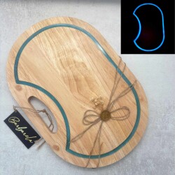 Светеща дъска от бамбук с нож за сирена 015