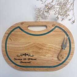 Светеща дъска от бамбук с нож за сирена 015