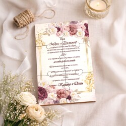 Дървена покана тип пъзел за сватба 008