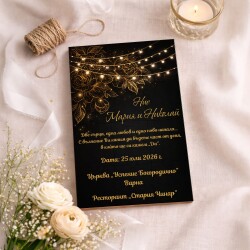 Дървена покана тип пъзел за сватба 023