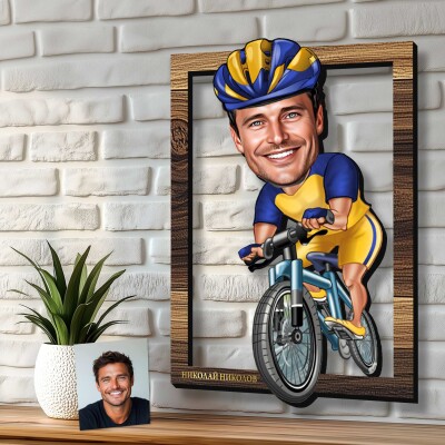 3Д карикатура Велосипедист 3Д карикатура Велосипедист