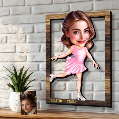 3Д карикатура Кънки на лед 3Д карикатура Кънки на лед