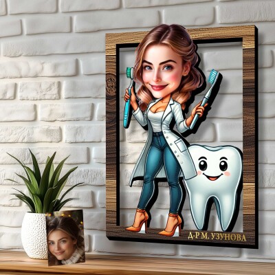 3Д карикатура Зъболекарка 3Д карикатура Зъболекарка