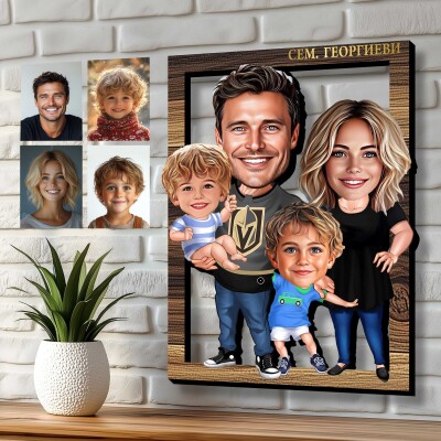 3Д карикатура Семейство 3Д карикатура Семейство