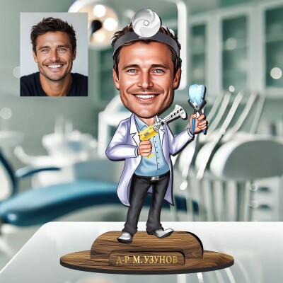 3Д дървен плакет - Зъболекар 3Д дървен плакет - Зъболекар