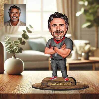 3Д дървен плакет - Карикатура Треньор 3Д дървен плакет - Карикатура Треньор