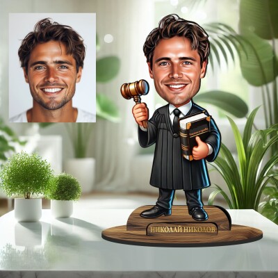 3Д дървен плакет - Карикатура Юрист - Адвокат 3Д дървен плакет - Карикатура Юрист - Адвокат