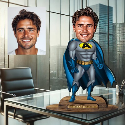 3Д дървен плакет - Карикатура Супергерой 3Д дървен плакет - Карикатура Супергерой