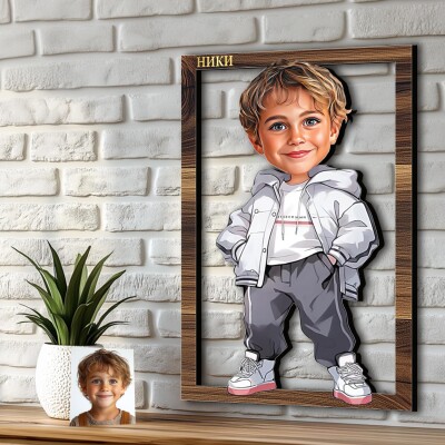 3Д карикатура на дете - момче със спортни дрехи 3Д карикатура на дете - момче със спортни дрехи