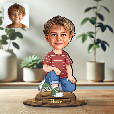 3Д дървен плакет - Карикатура Момче 3Д дървен плакет - Карикатура Момче