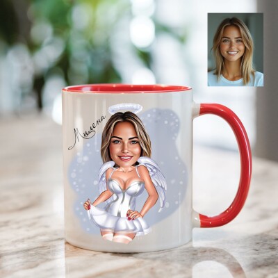 Чаша с карикатура на жена - секси ангел Чаша с карикатура на жена - секси ангел