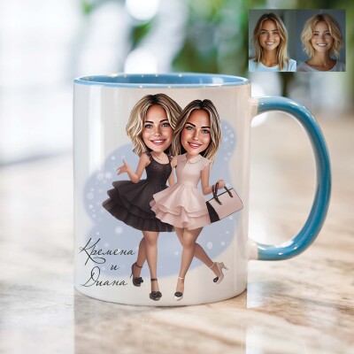 Чаша с карикатура на жени - приятелки Чаша с карикатура на жени - приятелки