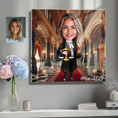 Стъклена карикатура на жена - съдия Стъклена карикатура на жена - съдия