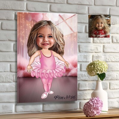 Стъклена карикатура на момиче - балерина Стъклена карикатура на момиче - балерина