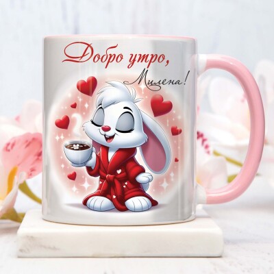 Персонализирана чаша за жена - Сладко зайче Персонализирана чаша за жена - Сладко зайче