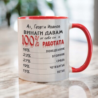 Персонализирана чаша за работохолици Персонализирана чаша за работохолици