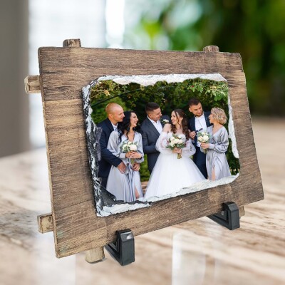 Снимка върху каменна плоча с дървена основа Снимка върху каменна плоча с дървена основа