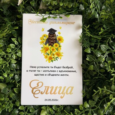 Картичка /Плакет за дипломиране с персонализация - 003 Картичка /Плакет за дипломиране с персонализация - 003