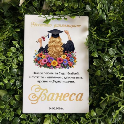 Картичка /Плакет за дипломиране с персонализация - 008 Картичка /Плакет за дипломиране с персонализация - 008