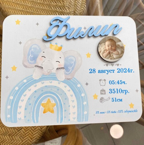 Бебешка визитка за момче