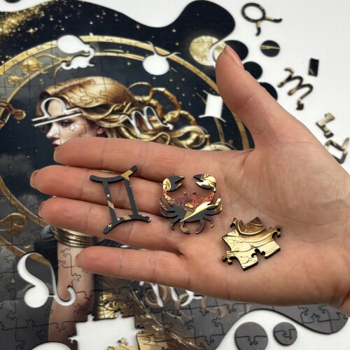 Дървен пъзел "Зодия Скорпион" –  с фигурни елементи