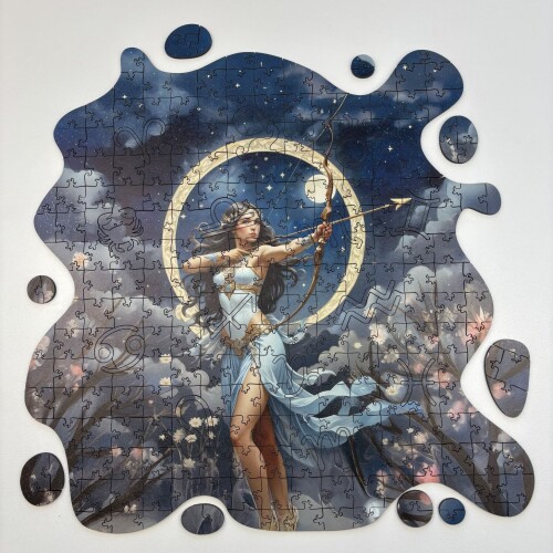 Дървен пъзел "Зодия Стрелец" –  с фигурни елементи