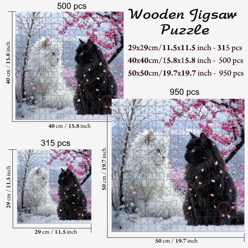 Дървен пъзел "Котешки романс "  –  до 950 части